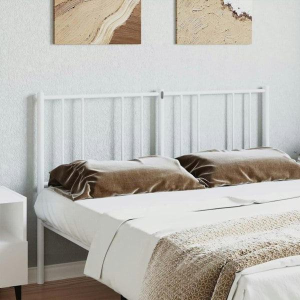 Berkfield Metal Headboard White 135 cm