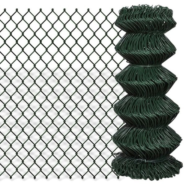 Berkfield Chain Link Fence Steel 0,8x25 m Green