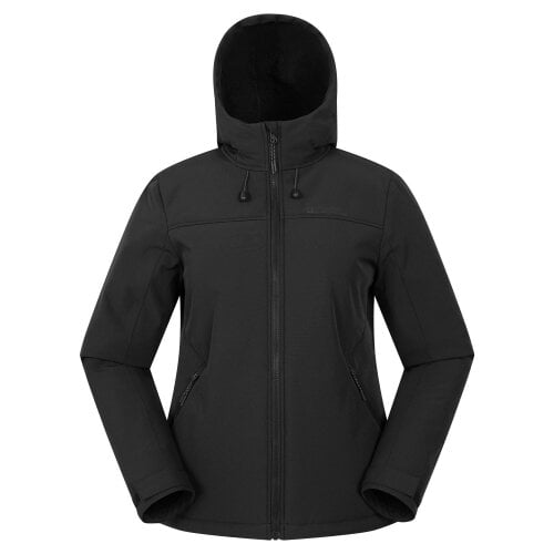 Mountain Warehouse Womens Fern Softshell Faux Fur Lined Jacket - Black
