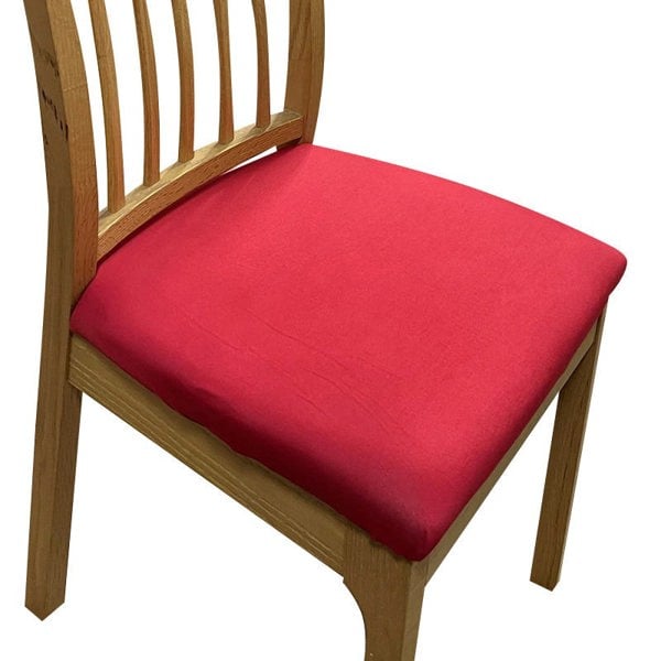 Anyseat Chair Cover Wine Red Plain No Print Stretch Seat Cover for Home Dinning Kitchen Washable Removable