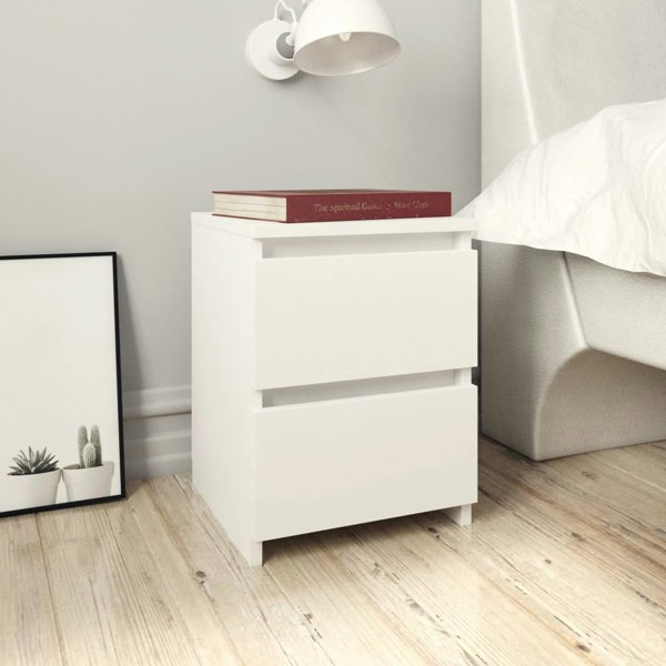 Berkfield Bedside Cabinet White 30x30x40 cm Engineered Wood
