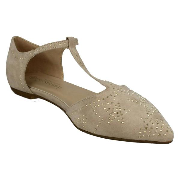 Savannah Ladies Savannah Flat T-Bar Buckle Strap Pointed Shoes