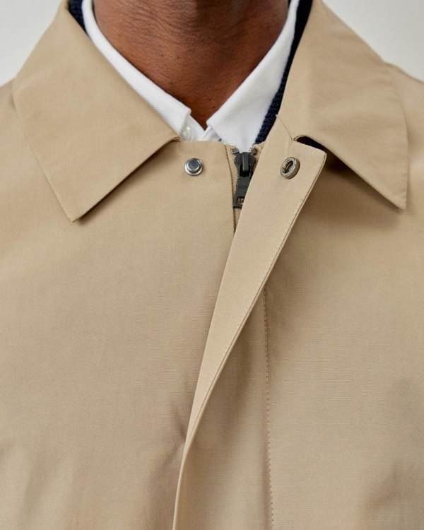 Oliver Sweeney Huntingfield Mens Showerproof Cotton Mac - Stone