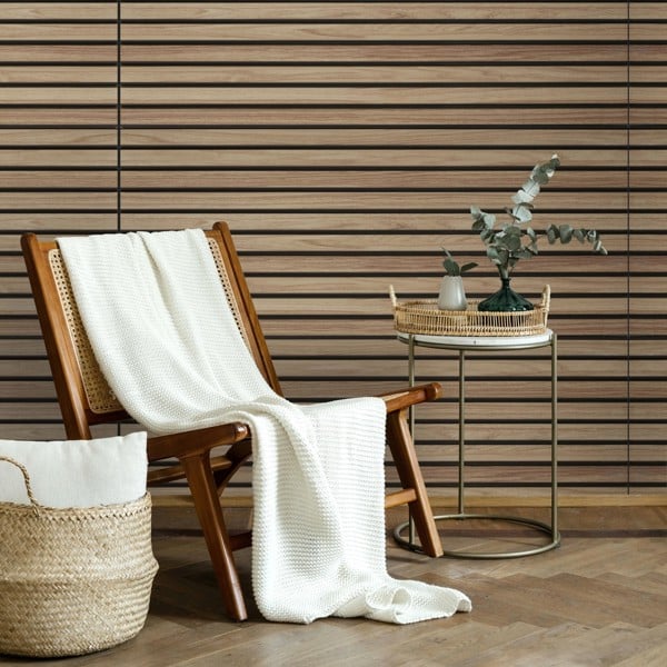 Wallsupply UltraLight Linari Wood Effect HD Printed 3D Slat Wall Panels EPS, 4pcs 2.3m², Natural Oak