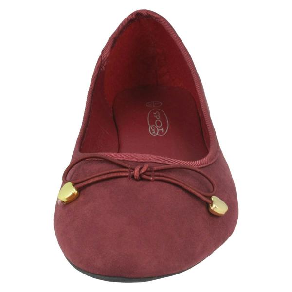 Spot On Ladies Spot On Flat Ballerina Bow Vamp Heart Charms