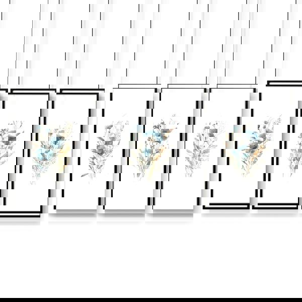 Bathroom Wall Art Blue | Set of 3 Botanical Wall art Prints