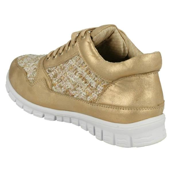 Ladies Waves Casual Lace Up Textile Trainers - F80101