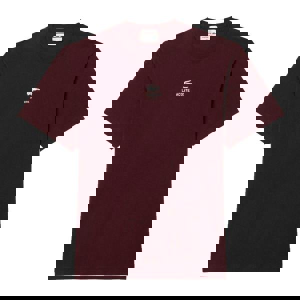Lacoste Unisex Adult Signature Cotton T-Shirt - Maroon Red