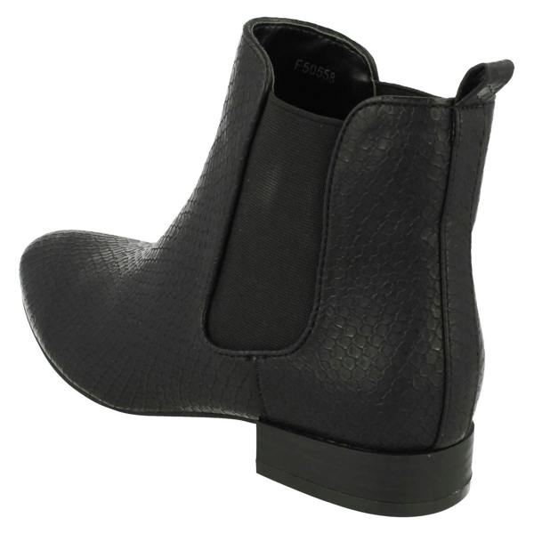 Spot On Ladies Spot On Slip On Ankle Boots