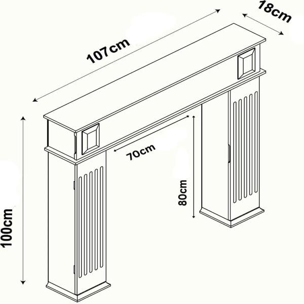 Gr8 Home Wooden White Fireplace Surround Mantelpiece Storage Cabinet Shelves Unit Stand