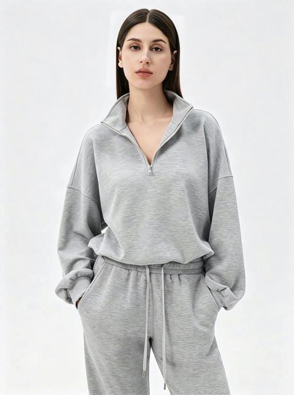 Anniou Casual Quarter Zip Pullover
