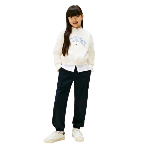 Tommy Hilfiger Childrens/Kids Varsity Cotton Blend Crew Neck Sweatshirt - Ivory - 