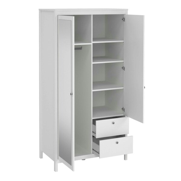 Wyld Haus Gossmere White Wardrobe 2 Doors 2 Drawers
