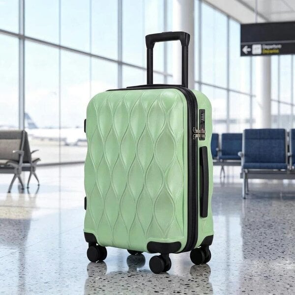 Bobobiy 20Inch Suitcase, ABS Hard Shell Carry On Luggage with TSA Lock, Spinner Wheels, Telescopic Handle, Green - Green