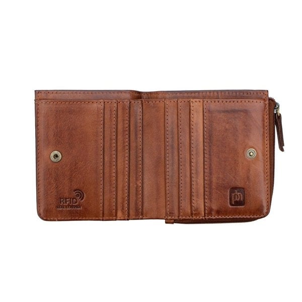 PRIMEHIDE Ridgeback Small Bifold Purse  brown