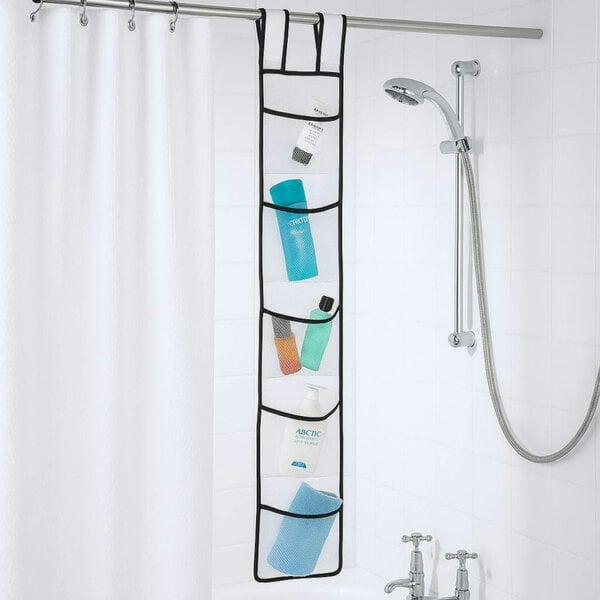 Dyzi 7 Pocket Hanging Mesh Shower Caddy Bathroom Storage Organiser