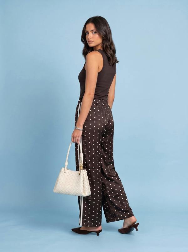 Urban Bliss Spot Tape Side Trouser Chocolate