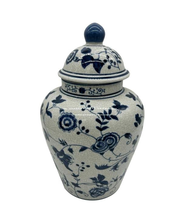 Memorials Direct Ceramic Lotus Urn (Blue and White) Companion