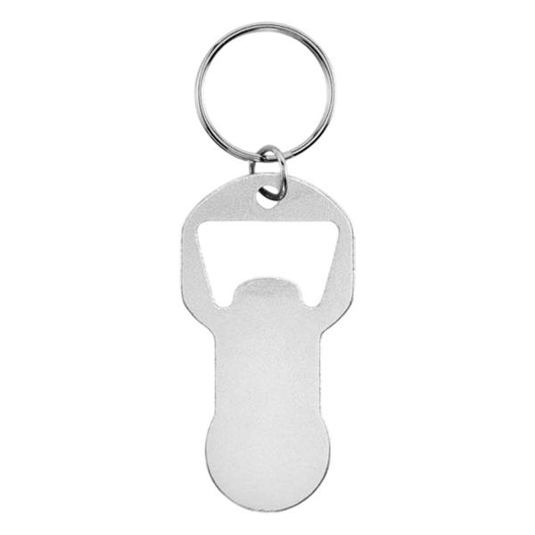 MidOcean Clave Recycled Aluminium Bottle Opener Keyring - Silver - 