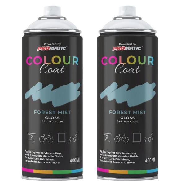 Colour Coat 2X Forest Mist RAL 180 60 20 Gloss Spray Paint 400ml