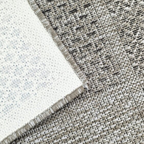 Viva Rugs Beige Brown Check Runner Rug Non-Slip Flat Weave Kitchen Hallway Carpet