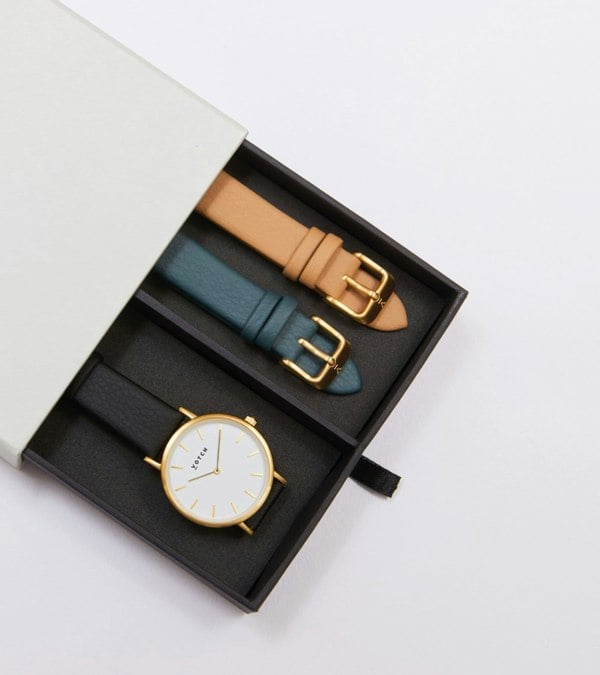 Votch Gold & Black Watch | Classic Petite Gift Set