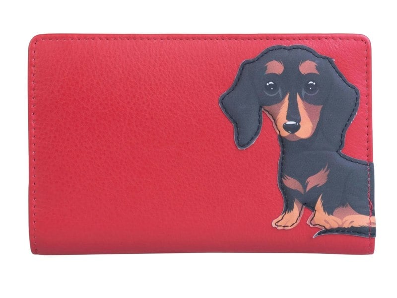 Mala Leather Frank Dachshund Compact RFID Leather Sausage Dog Purse