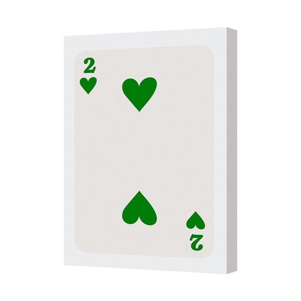 Benjamin Tate Design Contemporary Green Hearts Two Of Hearts Canvas Wall Art Handmade UK