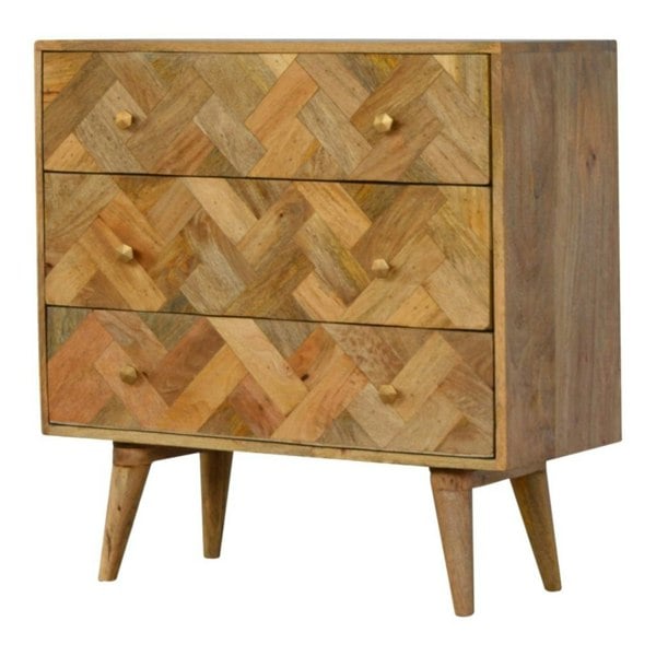 Artisan Furniture 3 Drawer Zig-Zag Patterned Patchwork Chest