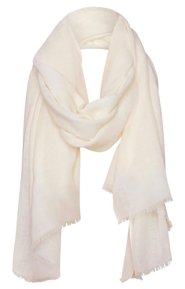 Alie Street London Aurielle Silk Wool Scarf - Cream