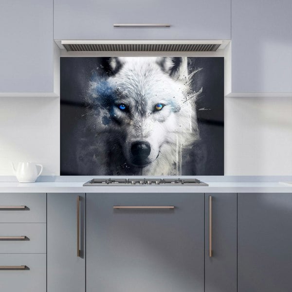 Warren Reed - Designer White Wolf Face Splashart Dark Backgrouns Kitchen Splashback