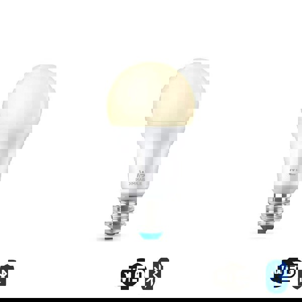 WiZ A60 E27 Screw Mount Dimmable Smart Lightbulb