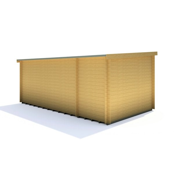 Shire Elm 10Gx17 Multiroom Pent Log Cabin 19mm interlock  Cladding - Best Shed