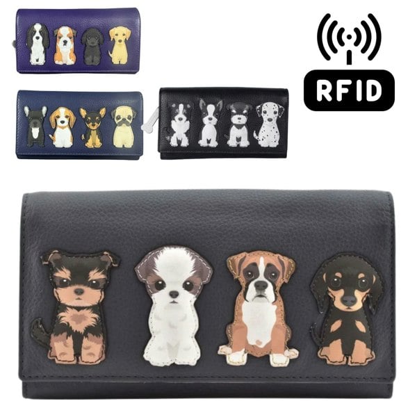 Mala Leather Sitting Dogs RFID Leather Matinee Purse