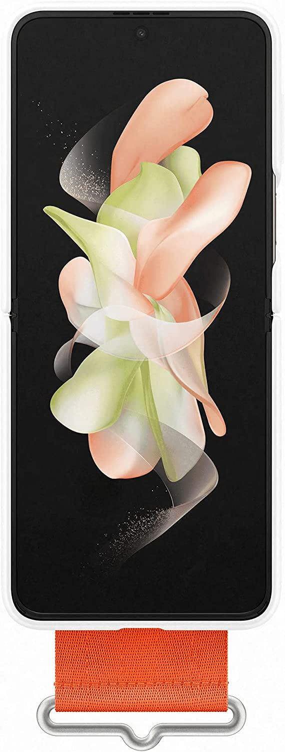 Samsung Galaxy Z Flip 4 Silicone Cover with Strap White - EF-GF721TWEGWW