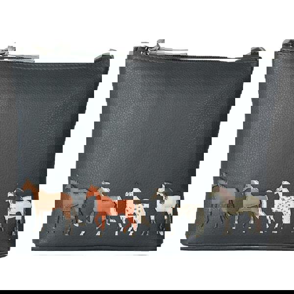 Mala Leather Horses Equestrian Applique Leather Crossbody Bag