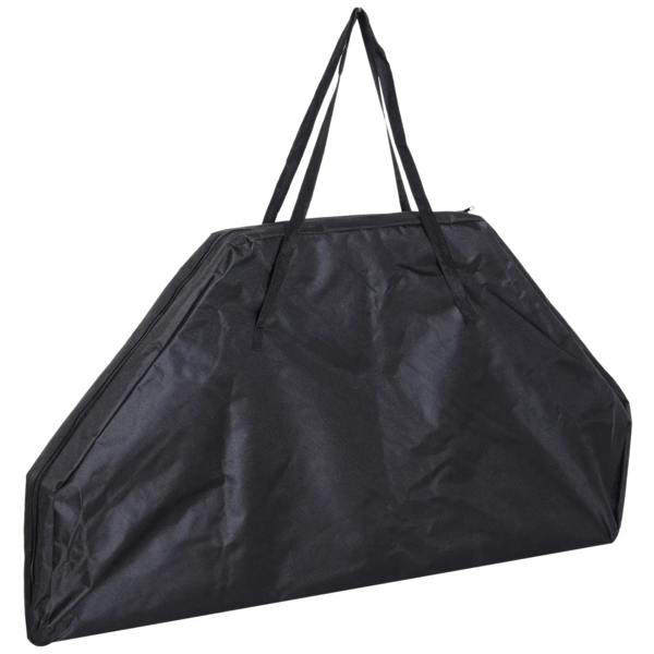 Black carrying bag for foldable poker table top with top handle