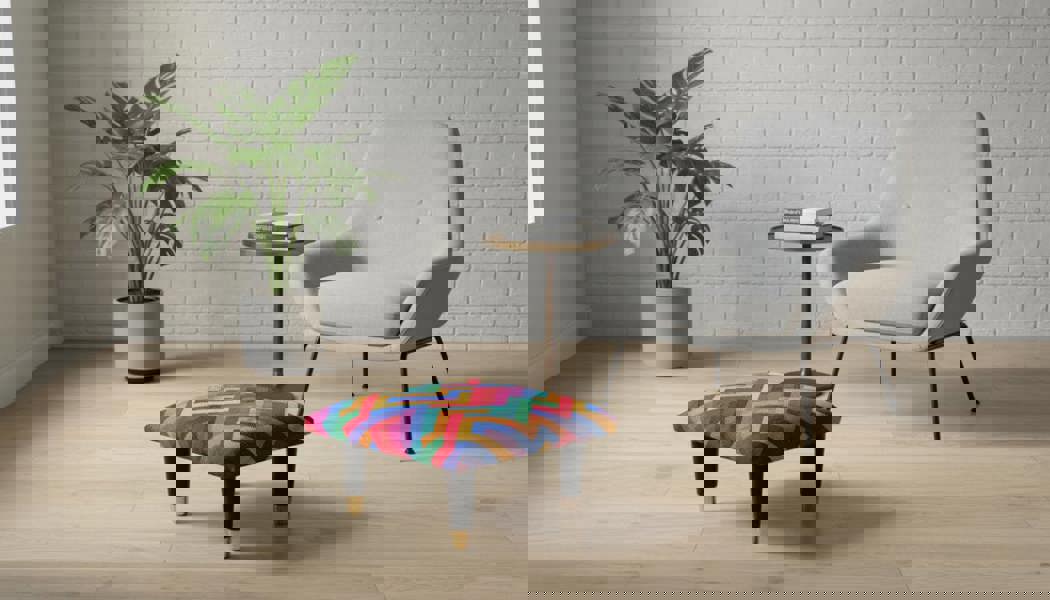 Small Trem Footrest Pouffe – Handmade Velvet Footstool with Detachable Legs (UK - Made) - ISTOOLS