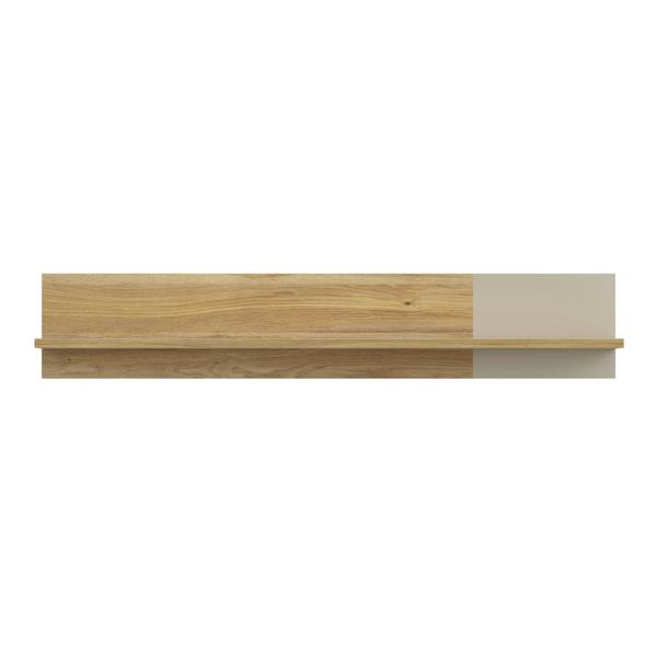 Furniture To Go Bixbite Wall Shelf with Sliding Panel in Mauvella Oak and Sand