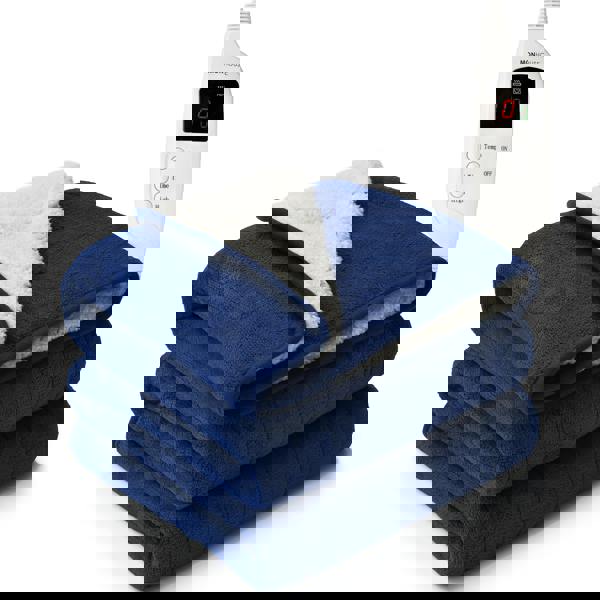 MONHOUSE Heated Electric Throw 9H Timer 9 Heat Setting Shearling Fleece Blanket