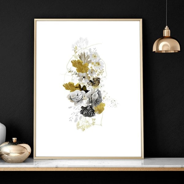 Wall art for large living room wall | set of 3 Floral wall art prints