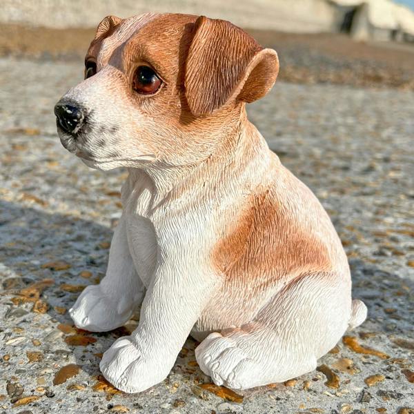 Farmwood Sitting Jack Russell Terrier Puppy Dog Garden Animal Ornament