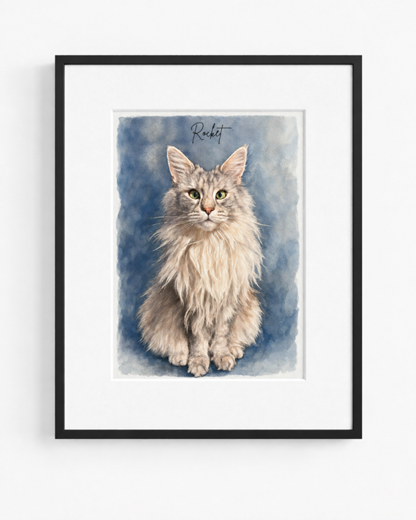 Watercolour Pet Portrait From Photo