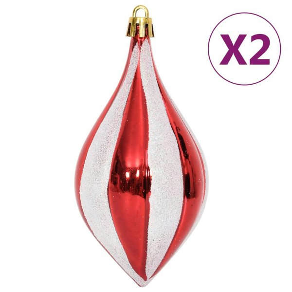 Berkfield 64 Piece Christmas Bauble Set Red and White