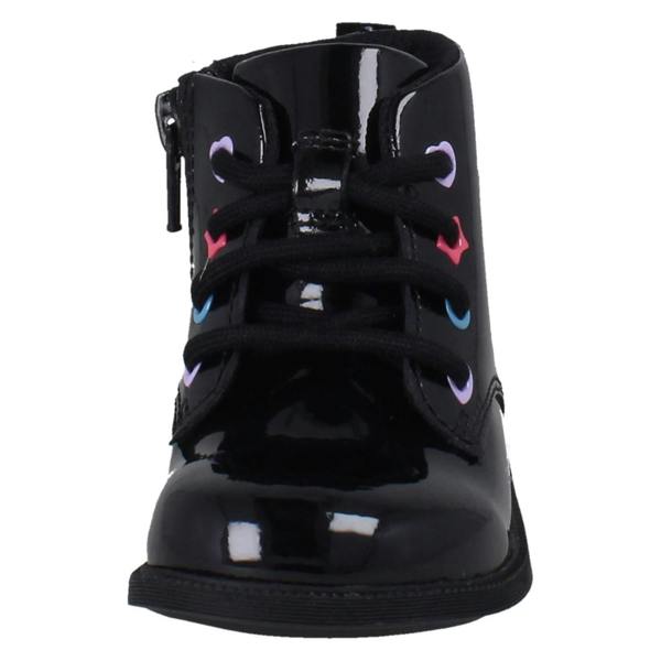 Clarks Girls Clarks Square Toe Patent Military Style Boots Oaklyn Charm