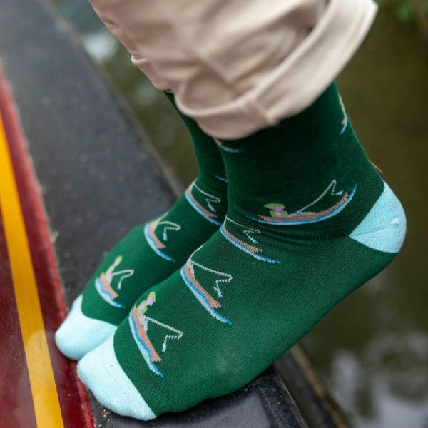 SWOLE PANDA Fisherman Bamboo Socks, Green