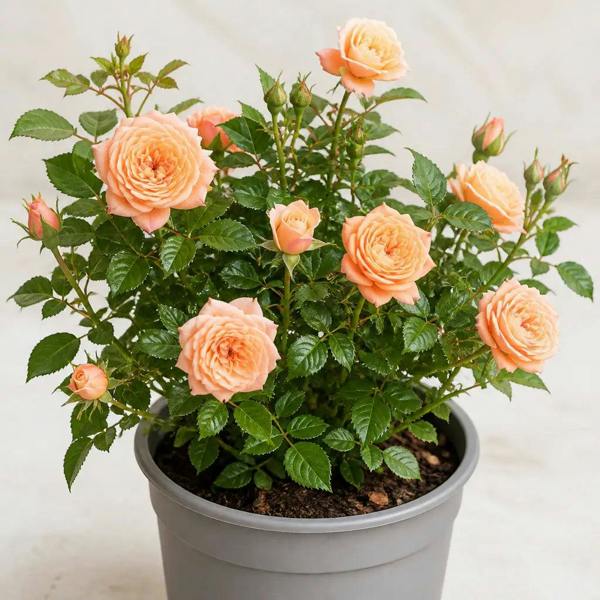 5L Rose Many Happy Returns Peach Rose Bush - Beautiful Flowering Garden Plant