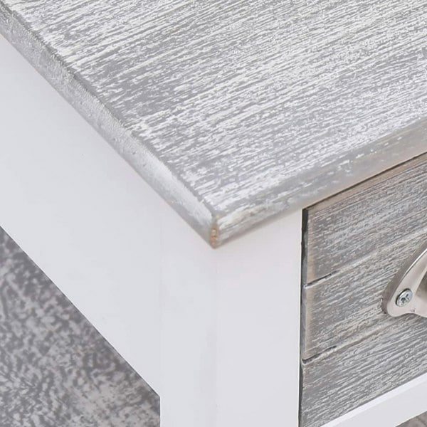 Berkfield Side Table Grey 40x40x40 cm Paulownia Wood