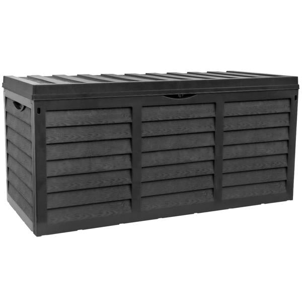 Gr8 Garden Black 320L Plastic Storage Box Garden Outdoor Shed Utility Cushion Chest Truck