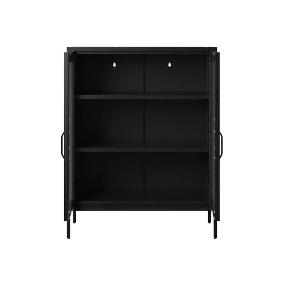 Wyld Haus Patak Black Metal Mesh Cabinet 2 Doors 2 Shelves